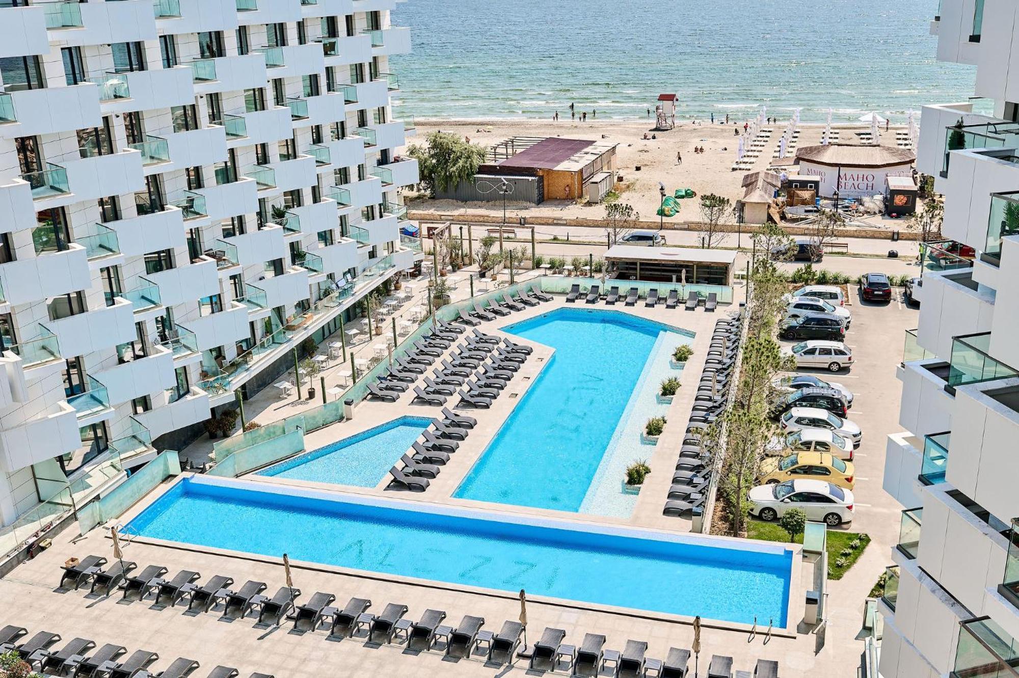 Aqua Vista Infinity Resort & Spa - Studio Lux - Piscina Infinity, Jacuzzi, Sauna, Gym - Privat Năvodari المظهر الخارجي الصورة
